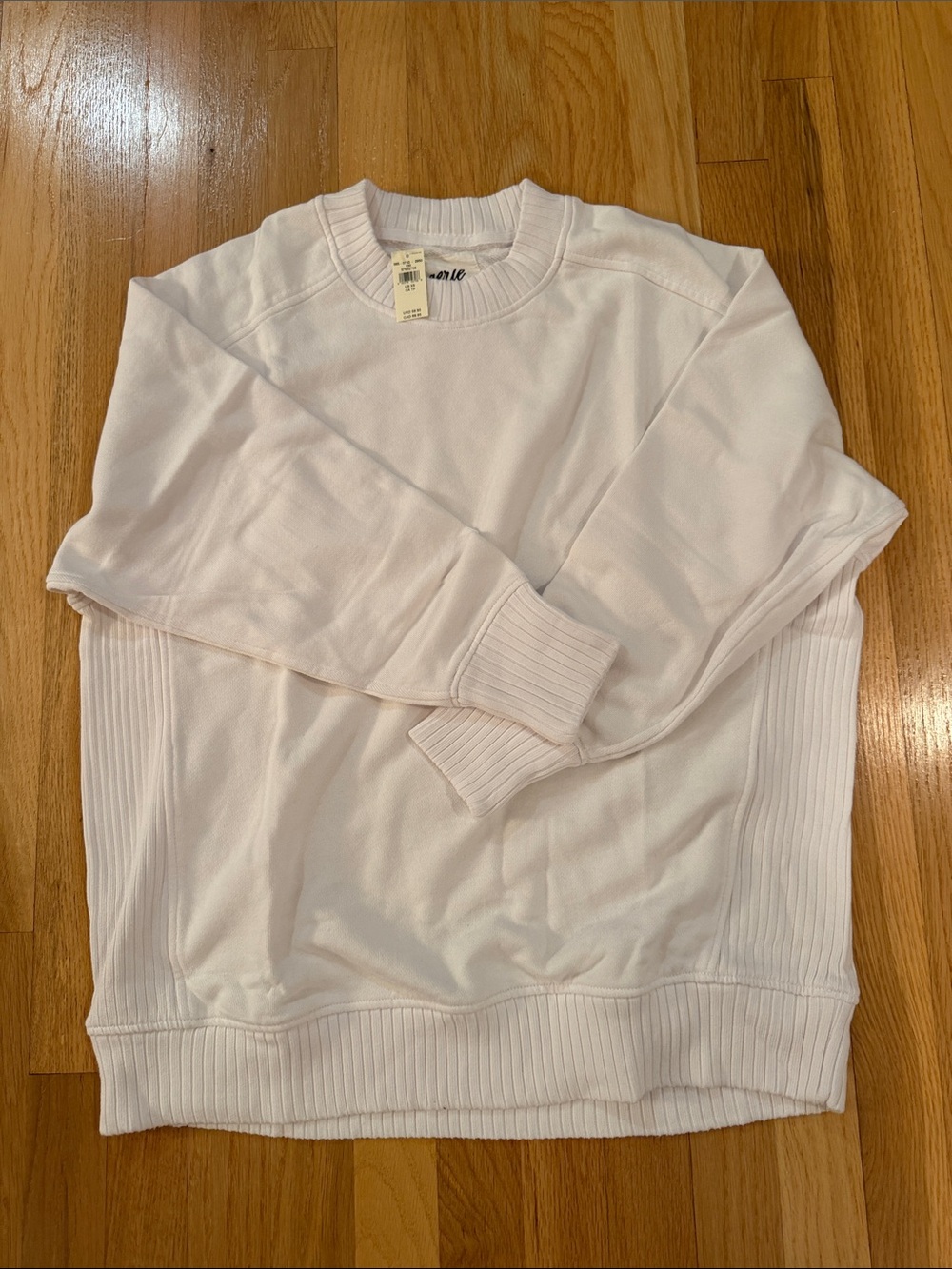 aerie White/Off White Crewneck Sweatshirt